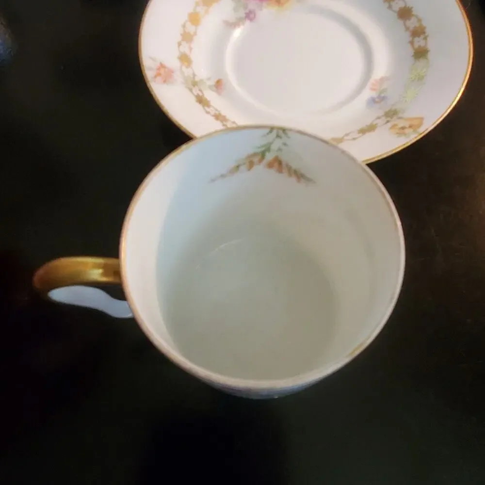 Vintage Charles Ahrenfeldt Limoges small tea cup and saucer in Great condition